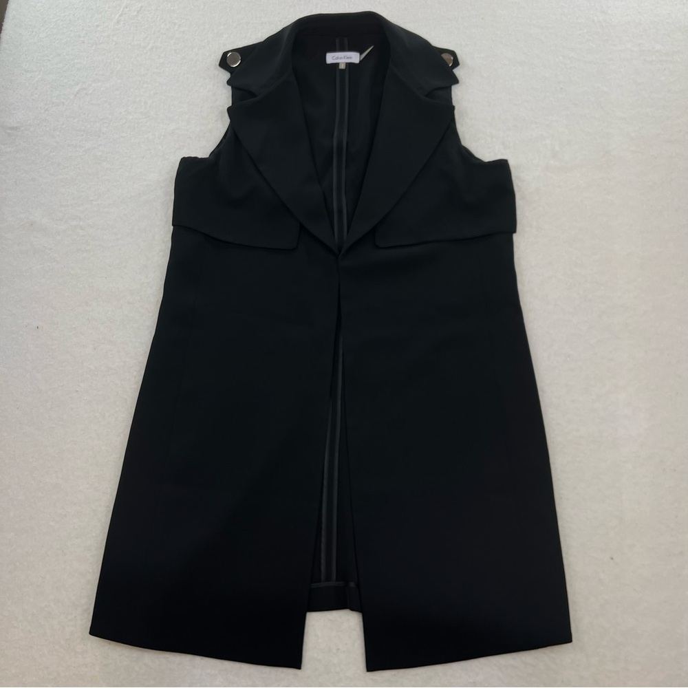 Calvin Klein Black Sleeveless Open Vest Size Medium